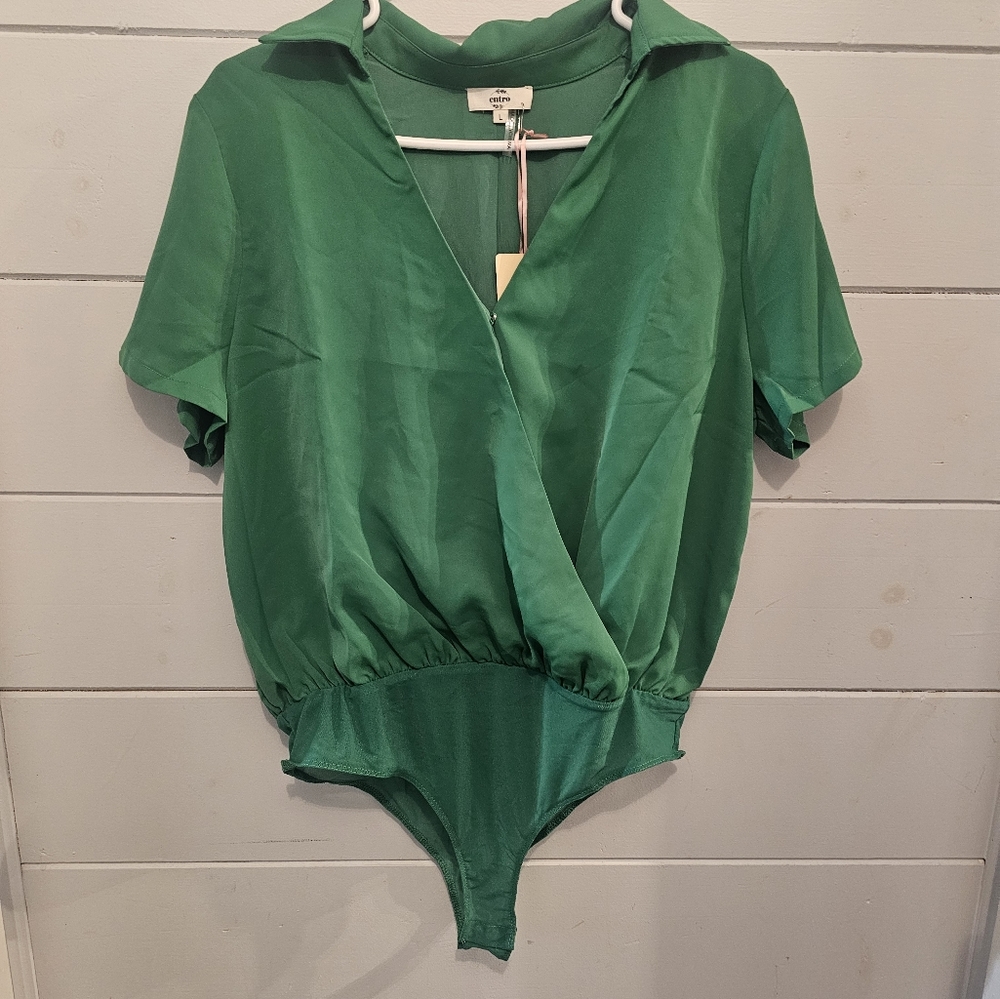 Cute green bodysuit blouse